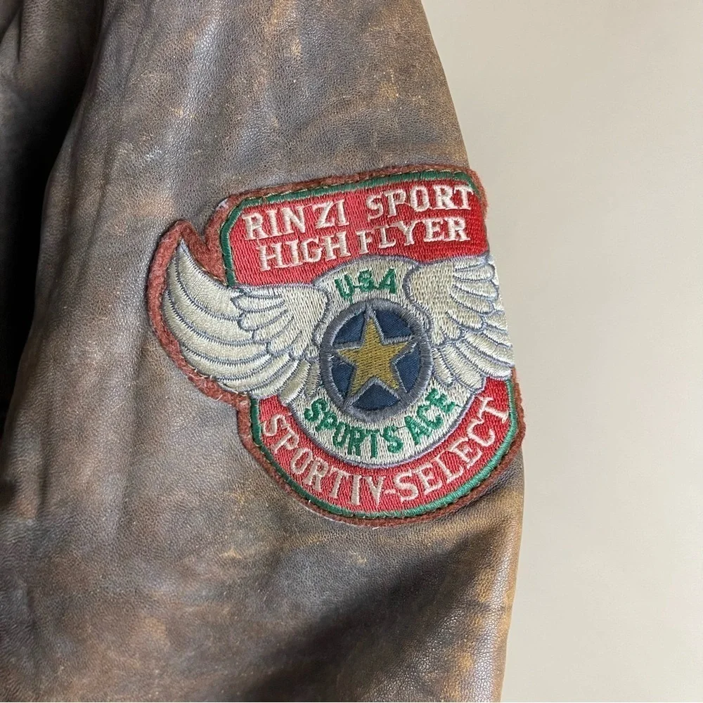 Vintage Top Gun Military Pilot Flight Australian Lamb Leather Jacket Medium